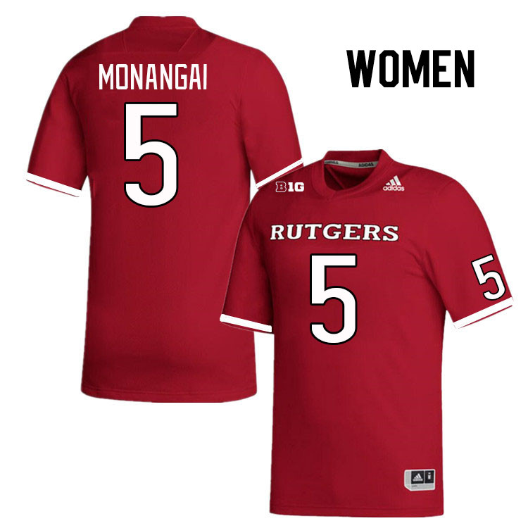 Women #5 Kyle Monangai Rutgers Scarlet Knights College Football Jerseys Stitched Sale-Scarlet